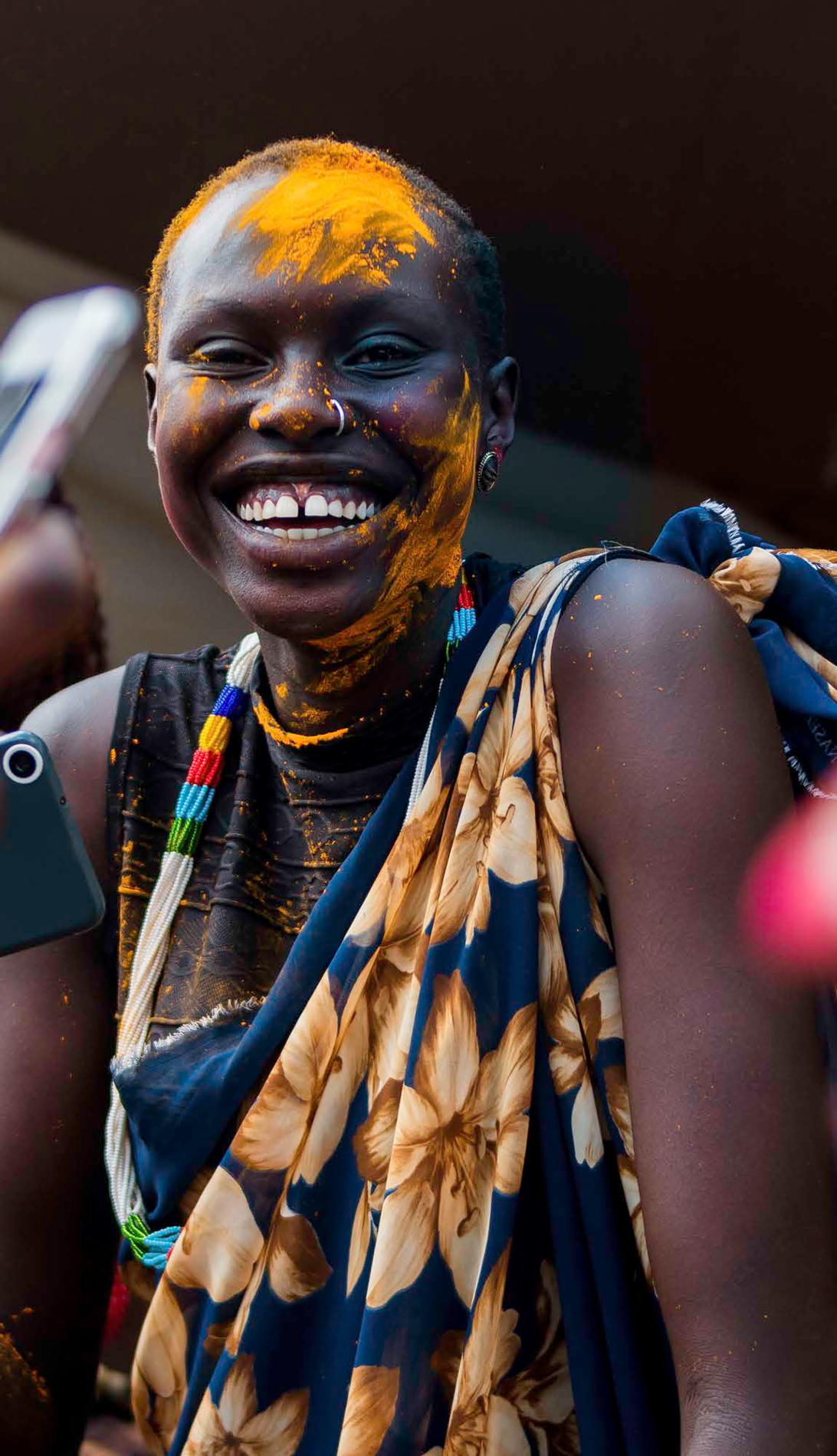 Event participant with painted face