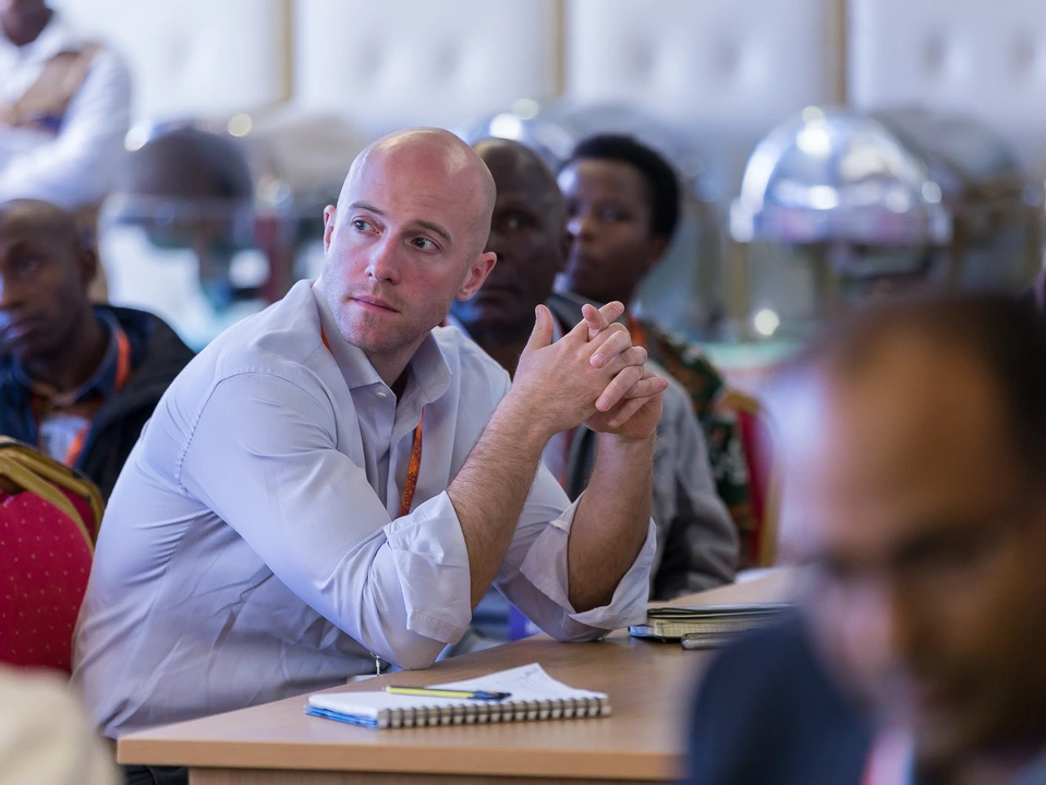 Participants listening during a round-table discussion