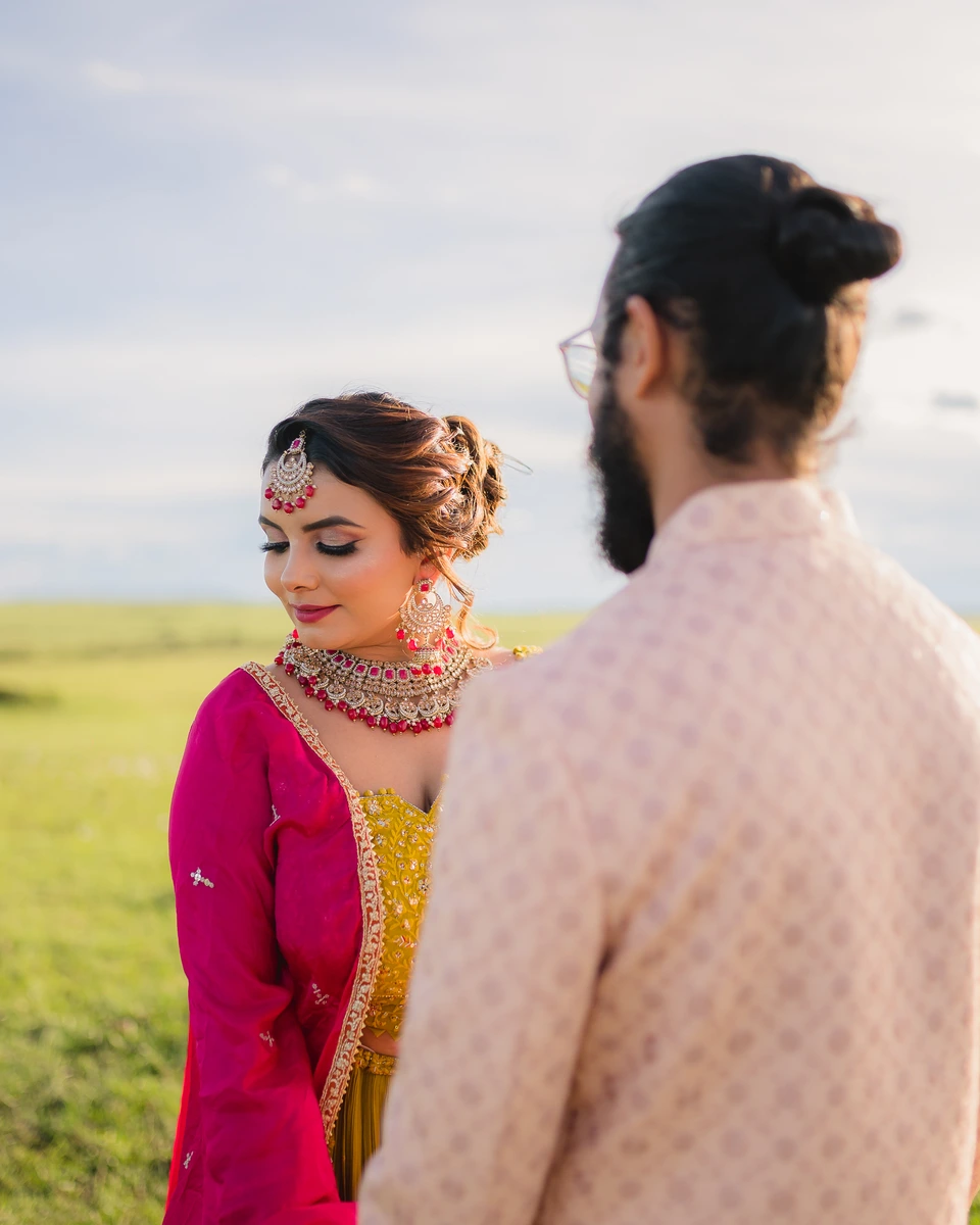 Wedding couple photographed in soft natural light